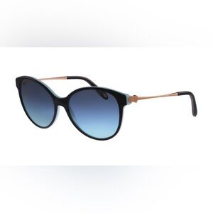 Tiffany & Co. Black and Gold Sunglasses with Blue Tint